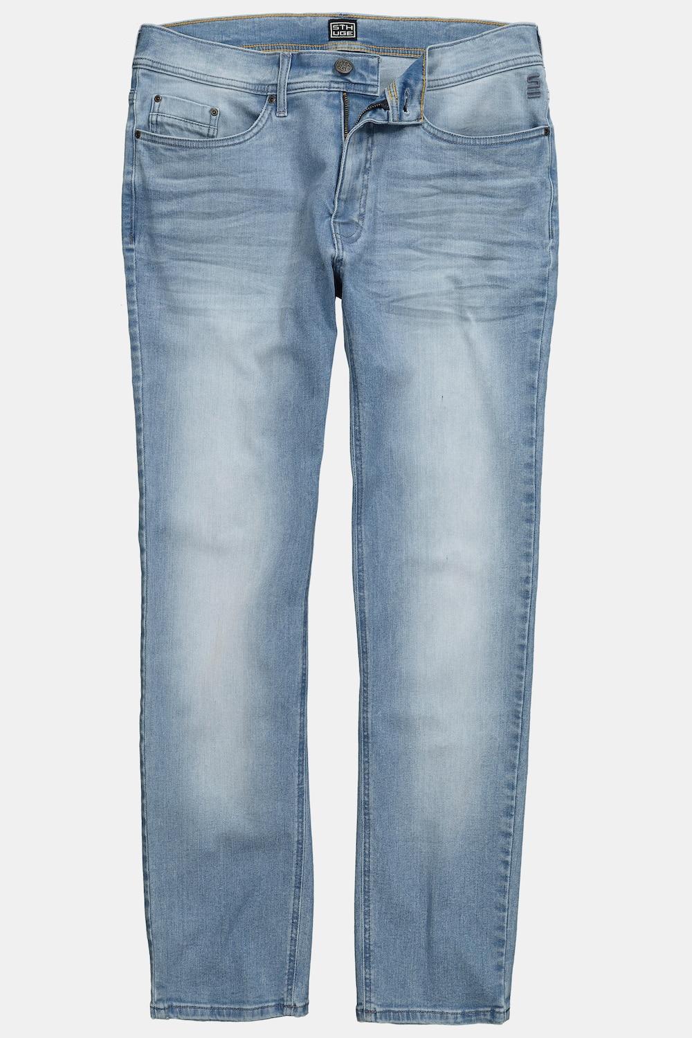 STHUGE Jeans, Bauchfit, Modern Straight Fit, 5-Pocket, bleached Denim, bis 72