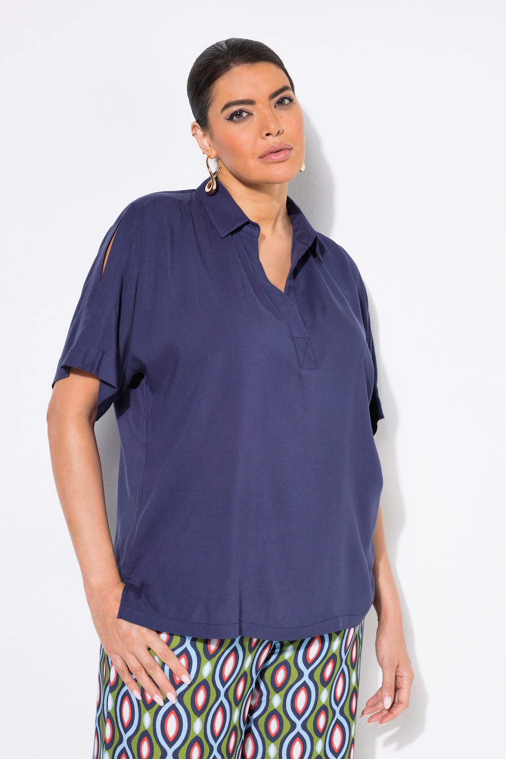 Große Größen Bluse, Damen, blau, Größe: 42/44, Viskose, Ulla Popken