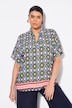 Bluse, skulderslitasje, oversized, skjortekrage, halvermet