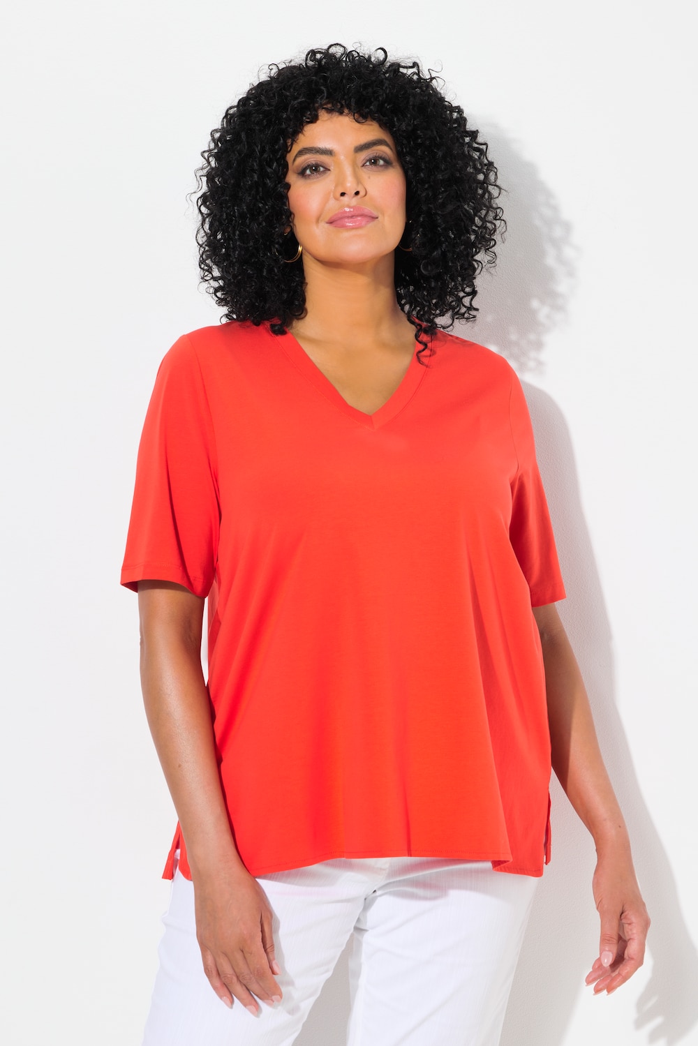 Große Größen T-Shirt, Damen, rot, Größe: 54/56, Ulla Popken