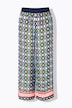 Broek, grafische print, wijde pijpen, elastische tailleband