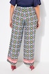 Broek, grafische print, wijde pijpen, elastische tailleband