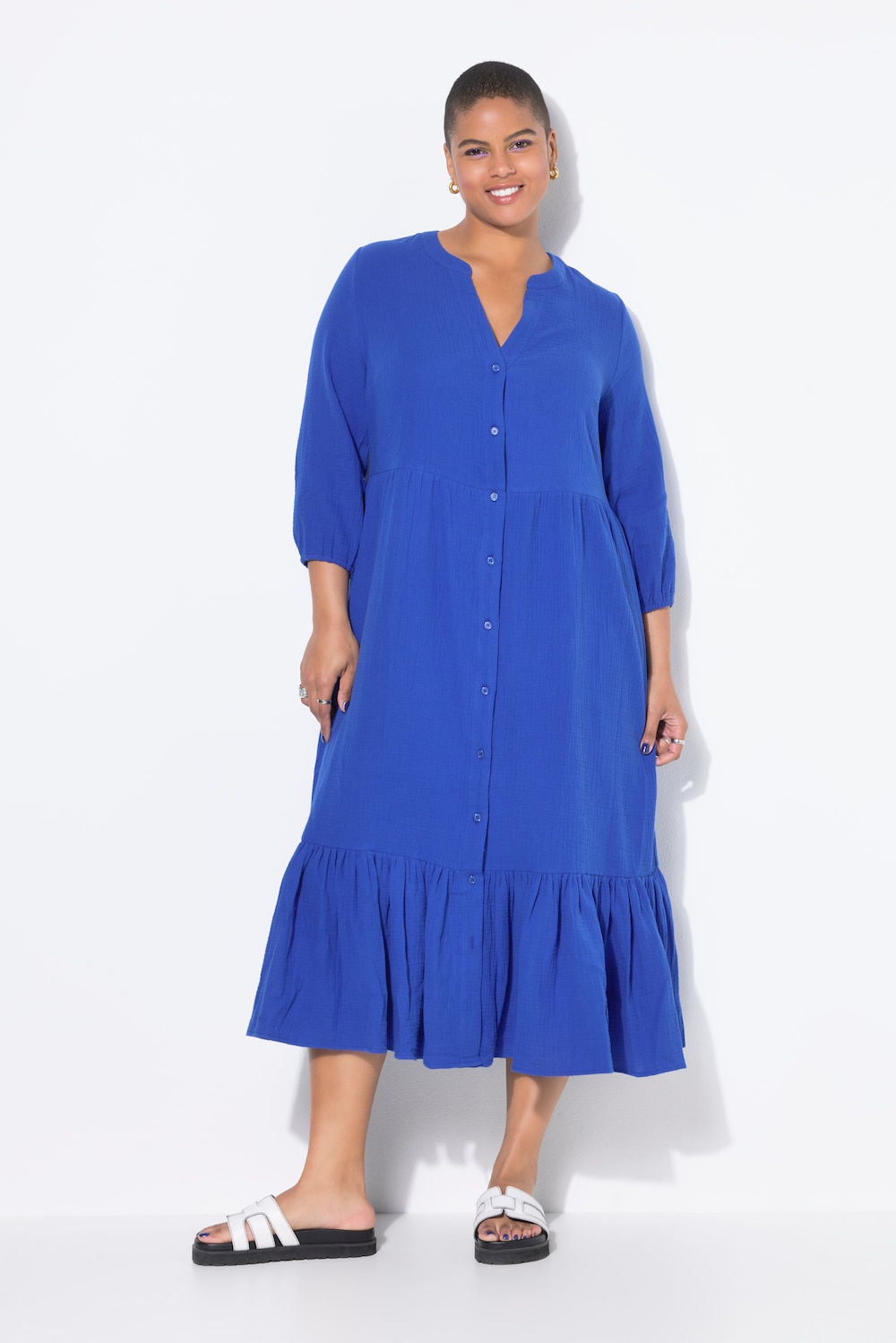 Maxikleid, A-Line, Musselin