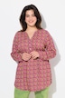 Bluse, A-form, blomsterprint, lange ærmer
