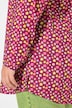 Bluse, A-form, blomsterprint, lange ærmer