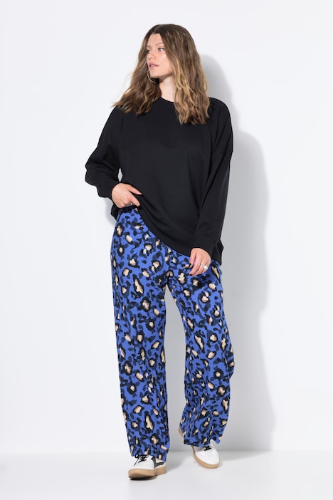 Colorful Leopard Print Elastic Waist Pants