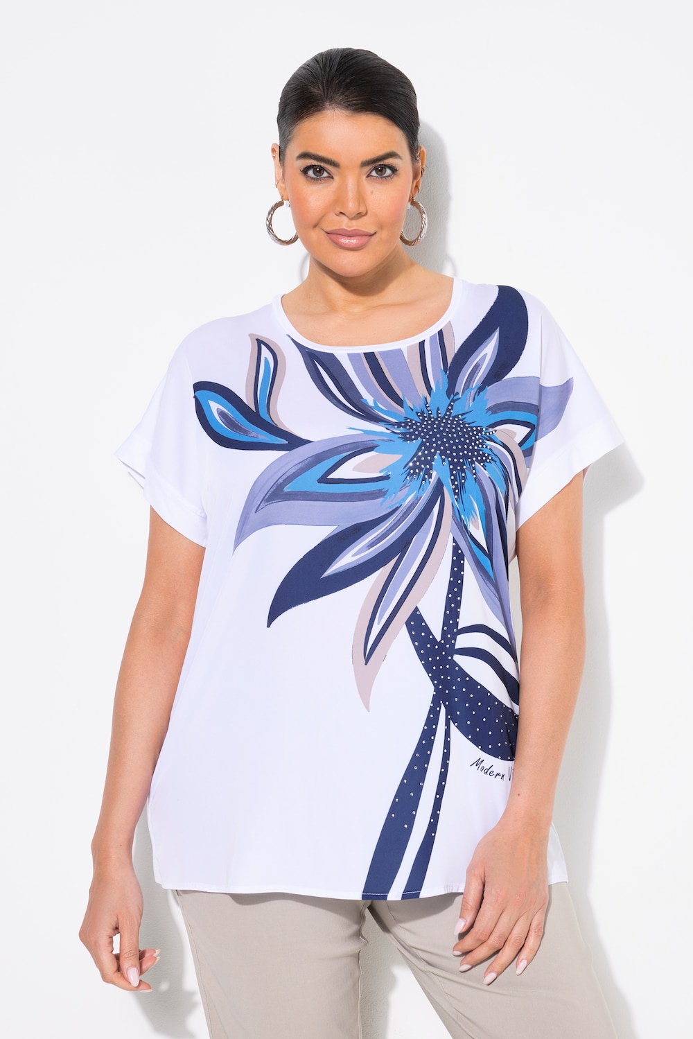 Große Größen T-Shirt, Damen, weiß, Größe: 42/44, Ulla Popken