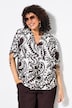 Blusa, Paisley, escote en V, pliegues decorativos, media manga