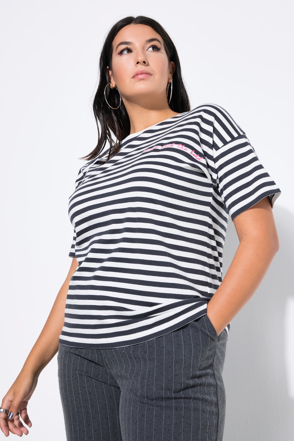 Große Größen T-Shirt, Damen, grau, Größe: 42/44, Baumwolle, Studio Untold