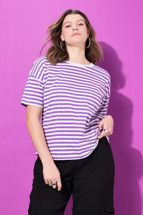 Striped City Embroidered Short Sleeve Tee