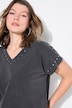 Oversized studded acid-washed T-shirt