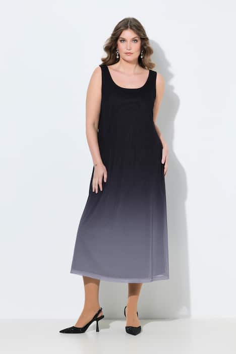 Kleid, ärmellose A-Linie, Mesh, Farbverlauf