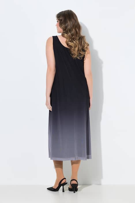 Kleid, ärmellose A-Linie, Mesh, Farbverlauf