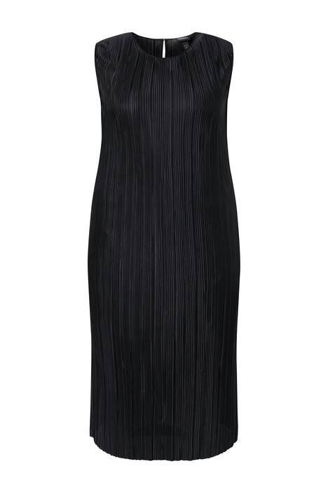 Plisované midi šaty, kulatý výstřih, bez rukávů
