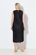 Robe midi plissée. Sans manches. Encolure ronde