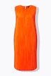 Robe midi plissée. Sans manches. Encolure ronde