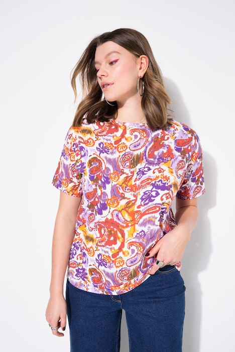 Paisley Short Sleeve Crew Neck Tee