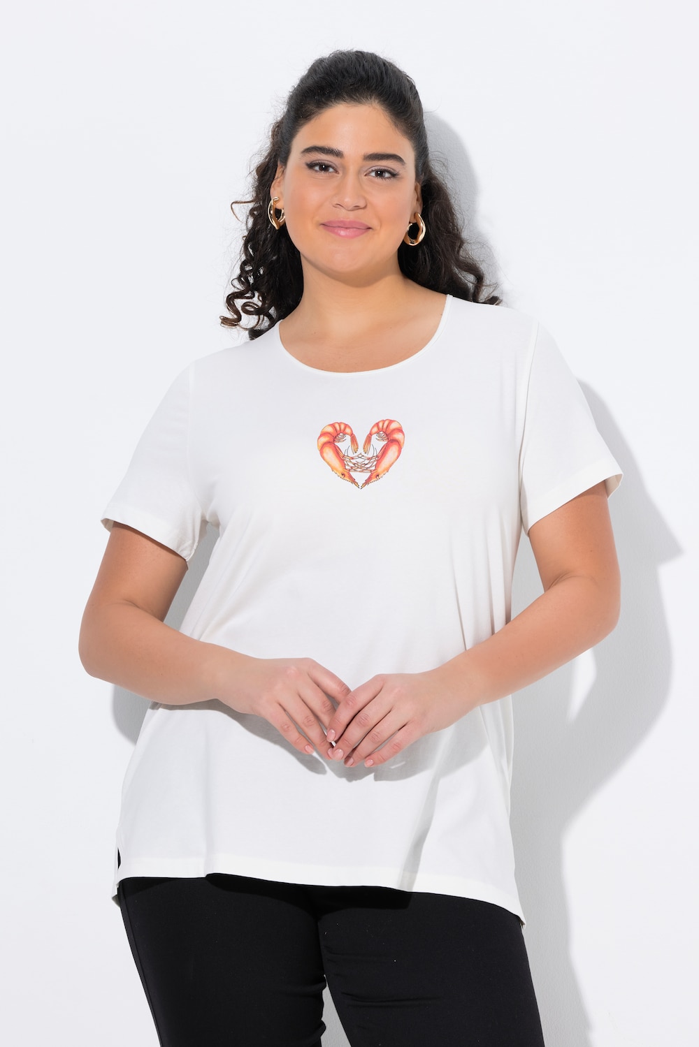 Große Größen T-Shirt, Damen, beige, Größe: 54/56, Baumwolle, Ulla Popken