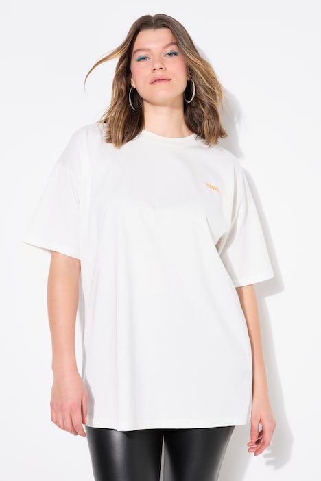 T-shirt, oversized, neonprint bagpå.