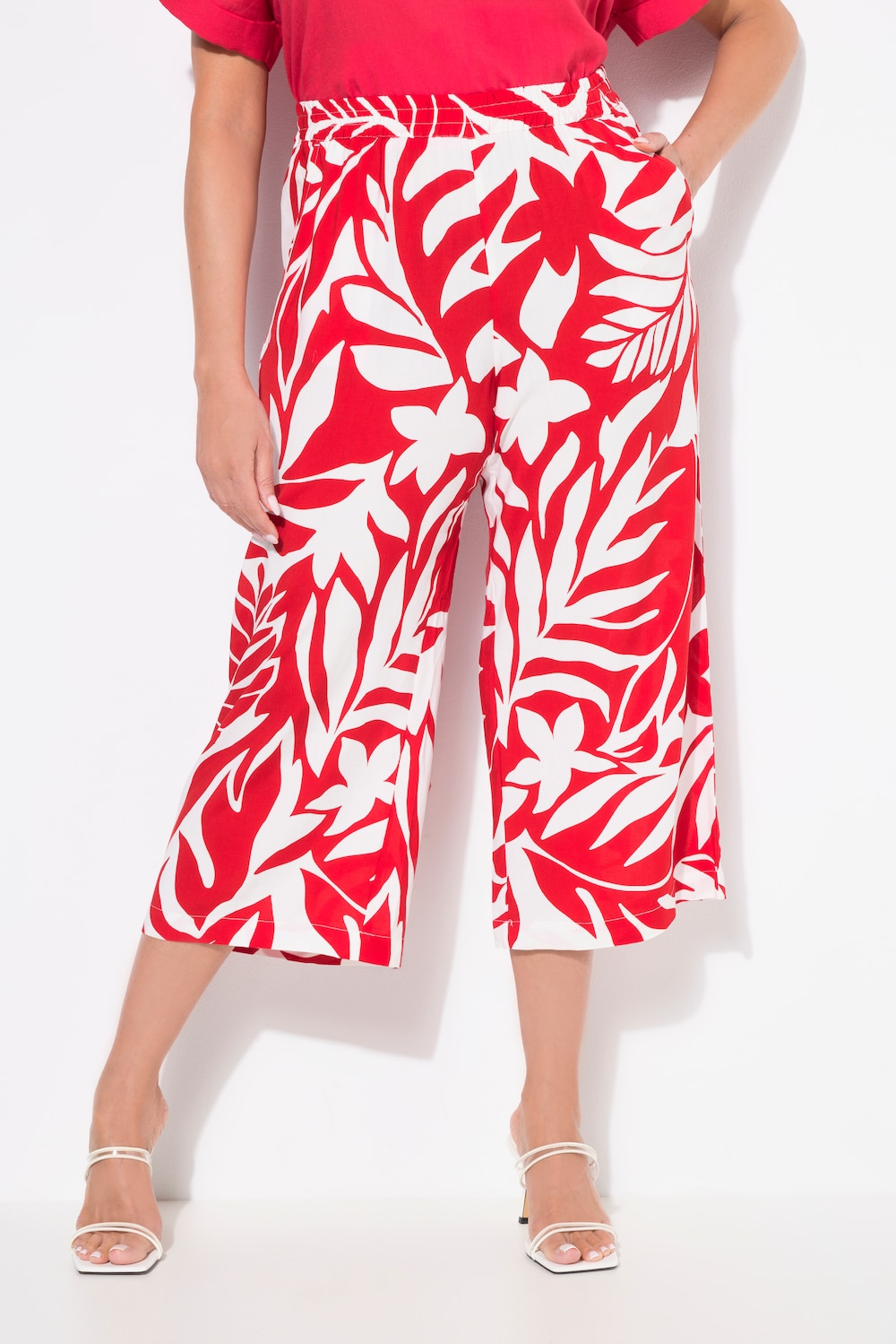 Große Größen Culotte, Damen, rot, Größe: 46/48, Viskose, Ulla Popken