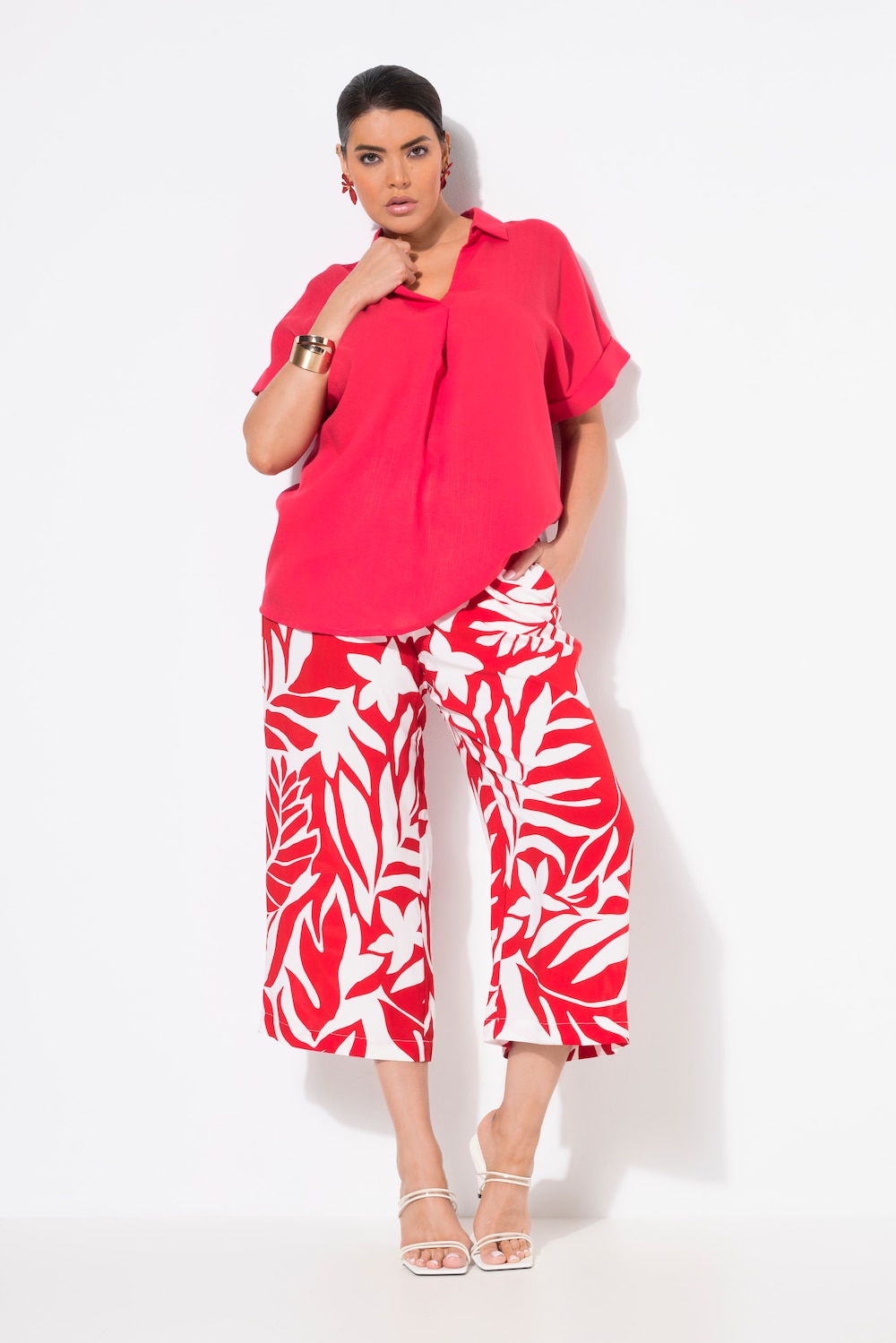 Große Größen Culotte, Damen, rot, Größe: 62/64, Viskose, Ulla Popken
