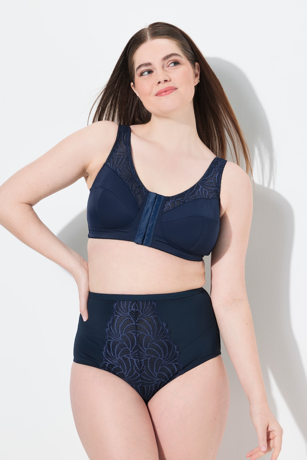 Große Größen Shaping-Maxislip, Damen, blau, Größe: 58/60, Baumwolle/Synthetische Fasern/Elasthan, Ulla Popken