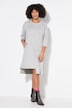 3/4-sleeve open edge sweatshirt dress