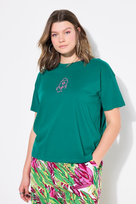 Spaceship Embroidery Short Sleeve Tee