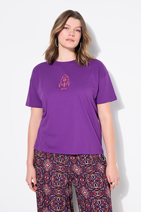 Spaceship Embroidery Short Sleeve Tee