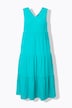 Stufen-Maxikleid, A-Linie, V-Ausschnitt, ärmellos