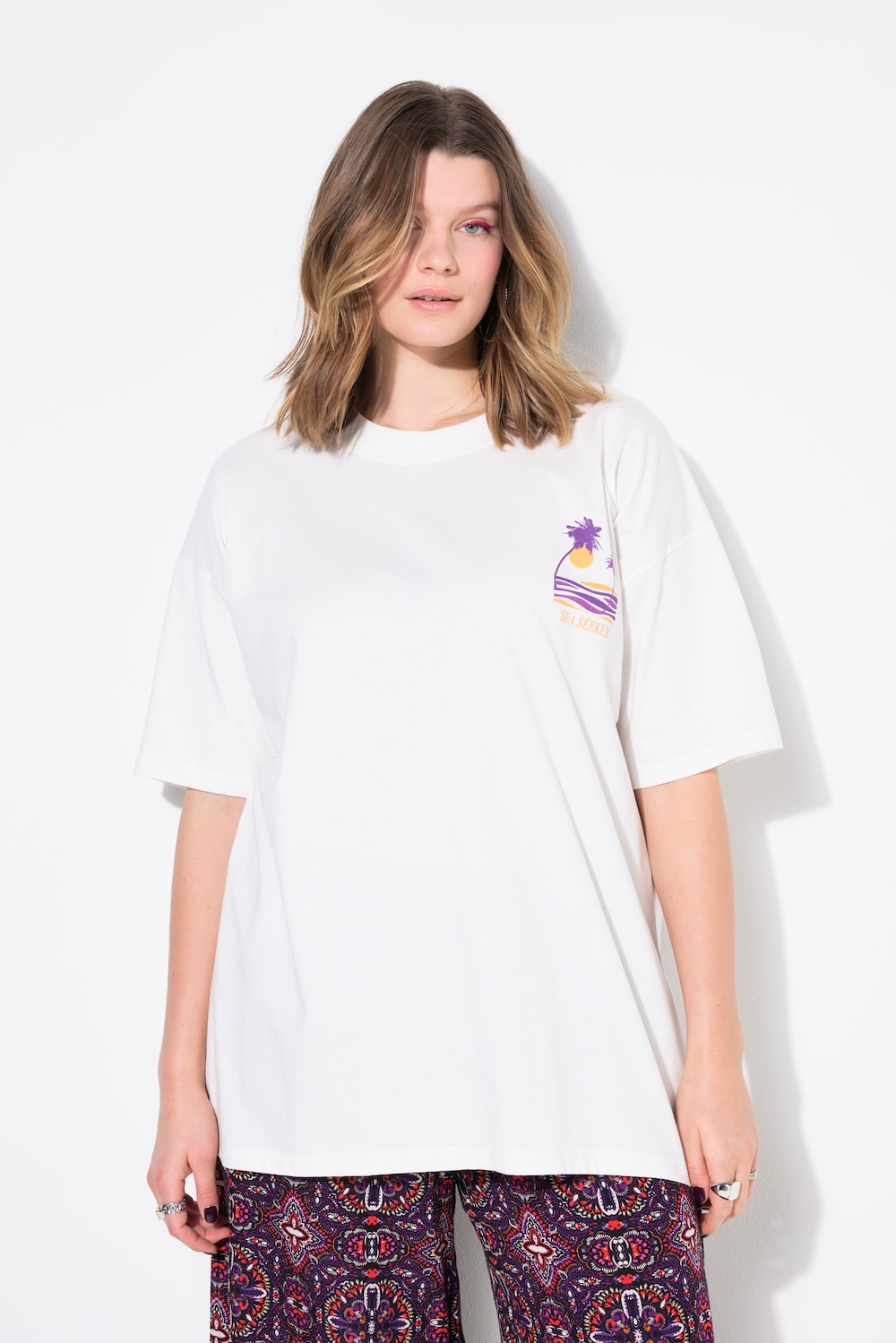 Große Größen T-Shirt, Damen, weiß, Größe: 50/52, Baumwolle, Studio Untold