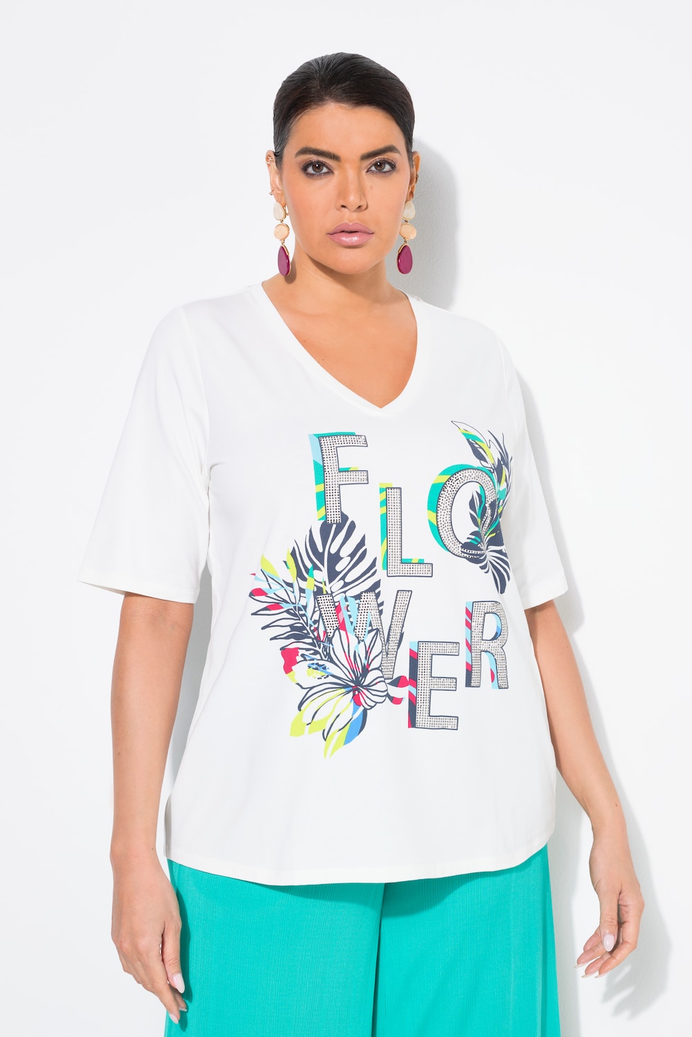 Große Größen T-Shirt, Damen, beige, Größe: 50/52, Baumwolle, Ulla Popken