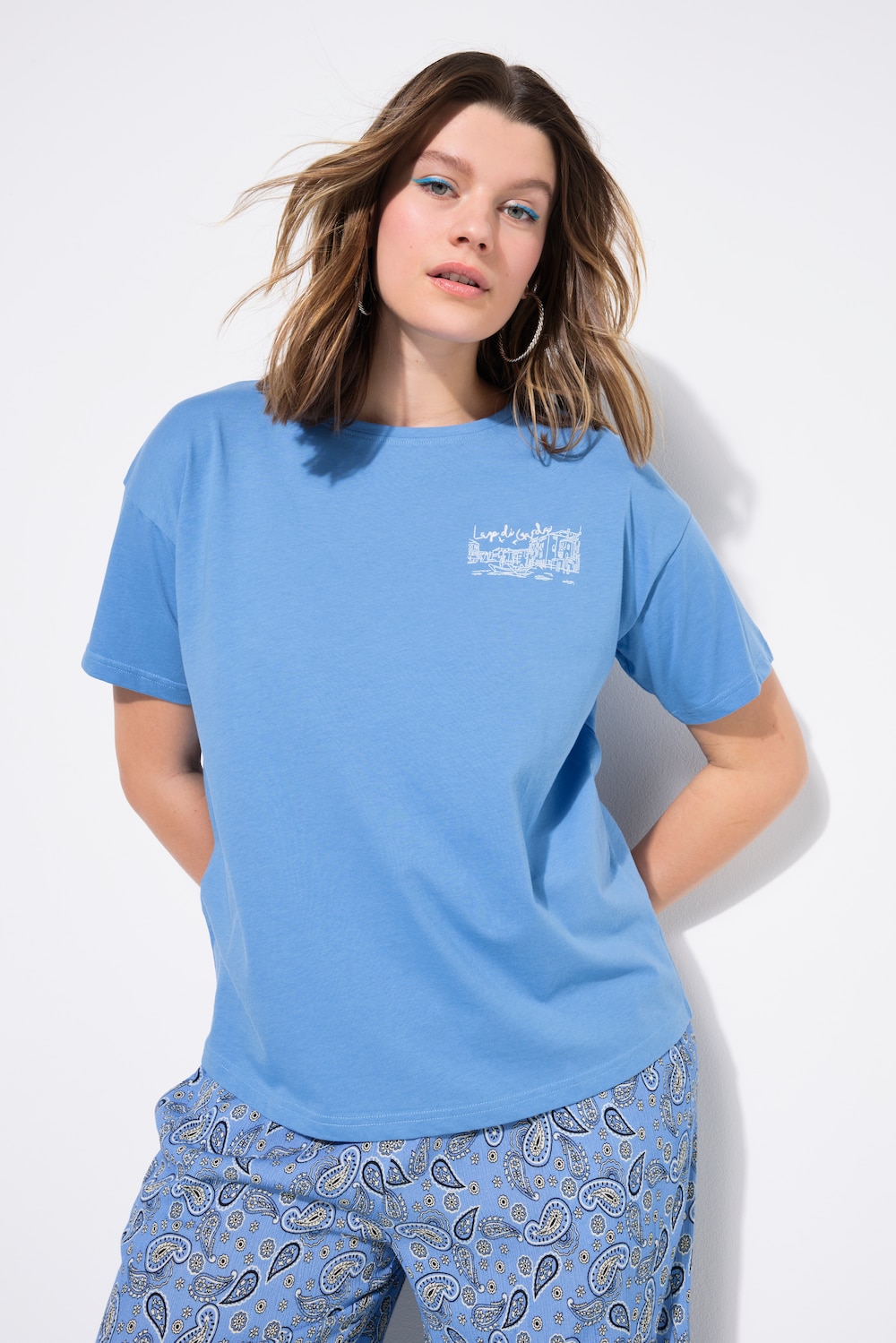 Große Größen T-Shirt, Damen, blau, Größe: 50/52, Baumwolle, Studio Untold