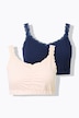 Bustiers, set van 2, kanten randen, ajourtricot