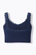Bustiers, set van 2, kanten randen, ajourtricot
