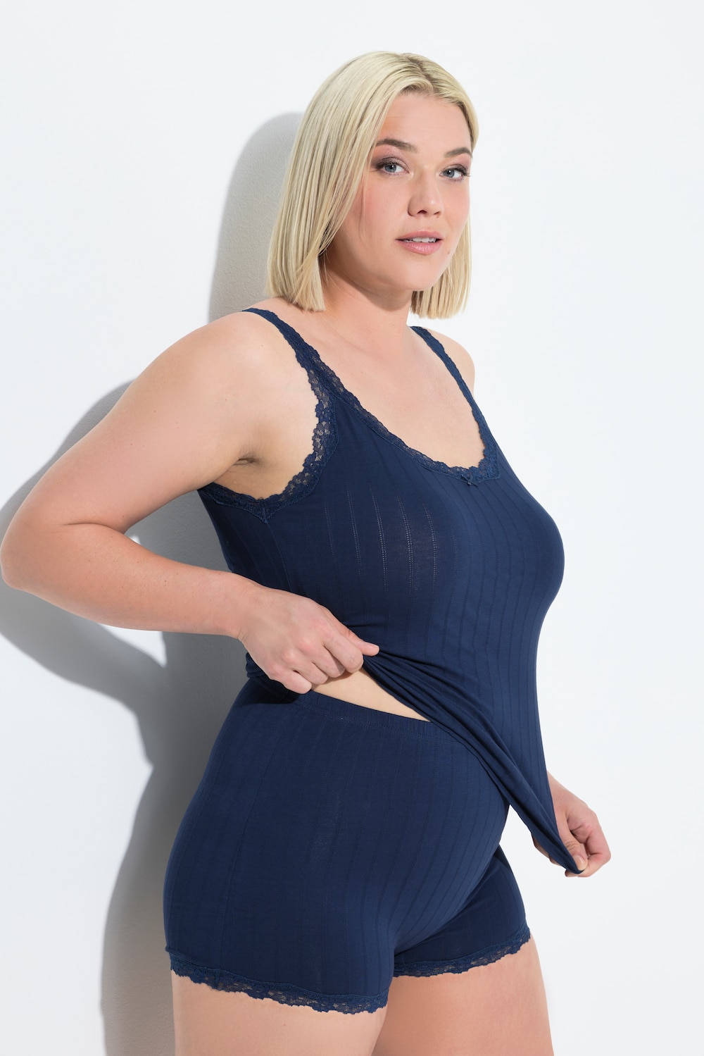 Große Größen Unterhemd, Damen, blau, Größe: 58/60, Baumwolle, Ulla Popken
