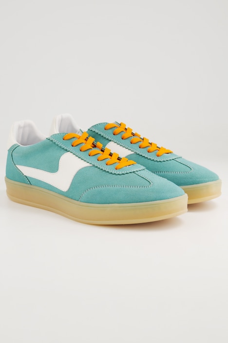 Leren sneakers, suède, strepen, wijdte H