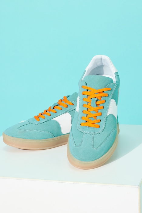 Sneakers en cuir suédé, rayures - largeur H