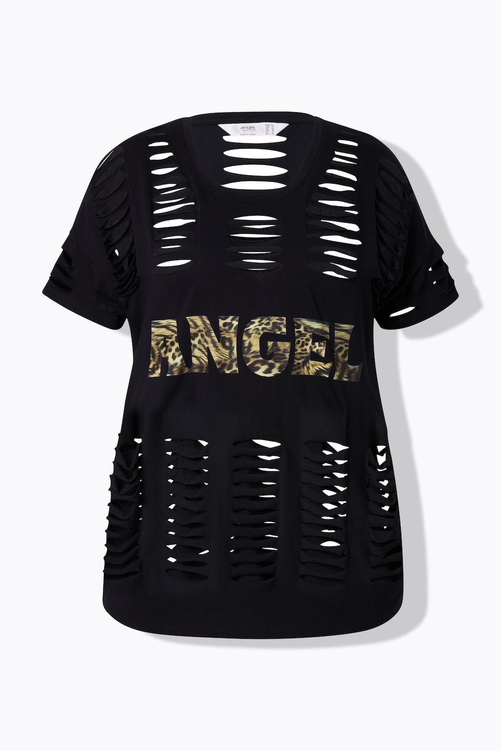 Stora storlekar T-shirt, Dam, svart, storlek: 54, Bomull, Angel of Style