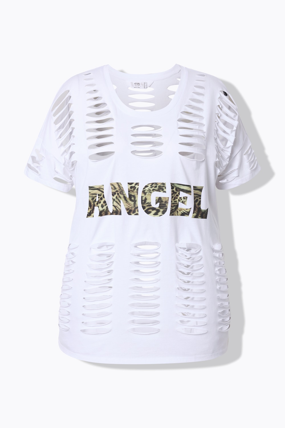 Stora storlekar T-shirt, Dam, vit, storlek: 52, Bomull, Angel of Style