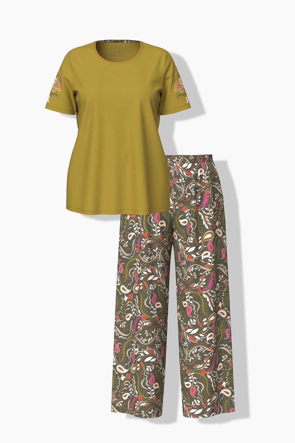 Stora storlekar Pyjamas, Dam, brun, storlek: 42/44, Syntetfibrer/Bomull, Ulla Popken