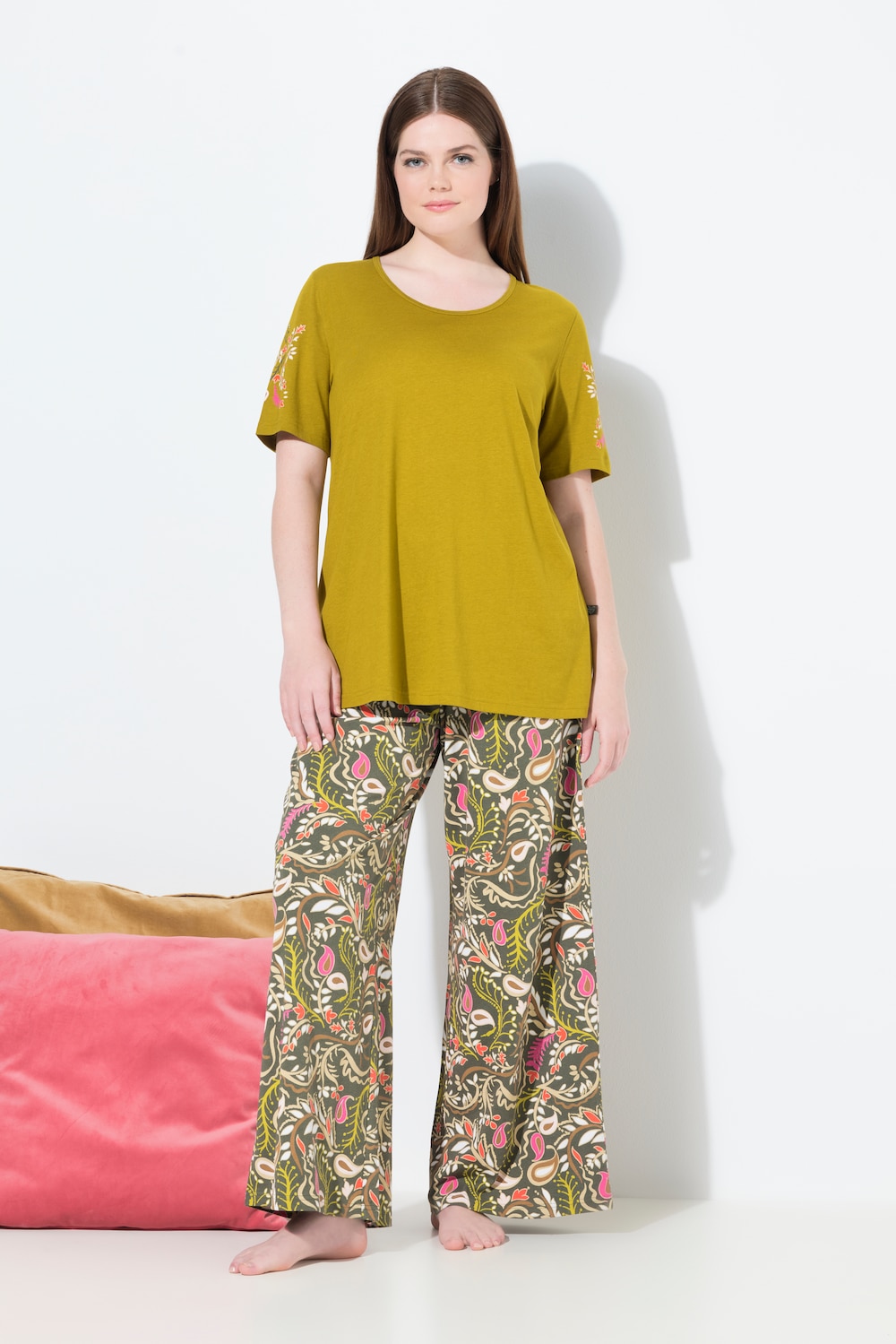 Pyjama, Paisleymuster, Rundhals, Halbarm
