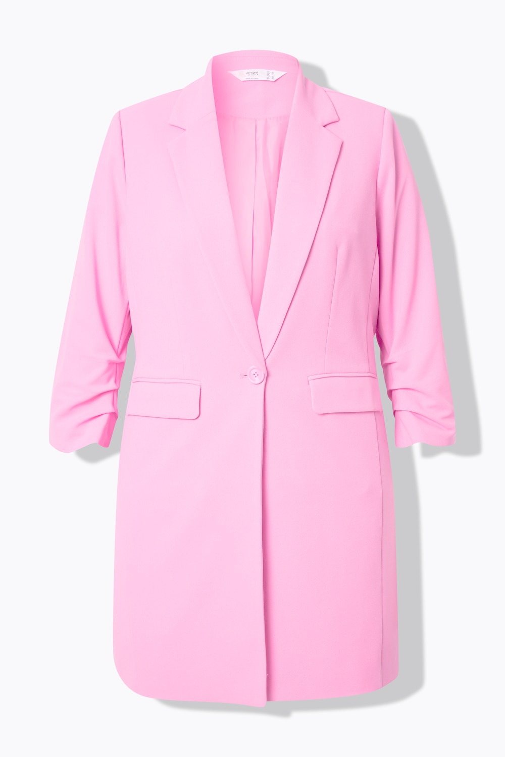 Stora storlekar Lång kavaj, Dam, rosa, storlek: 52, Polyester, Angel of Style