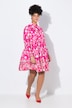 Blusa, forma en A, volante con estampado de flores