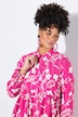 Blusa, forma en A, volante con estampado de flores