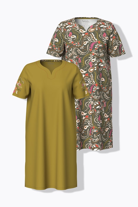 Bigshirts, 2er-Pack, Paisley, V-Ausschnitt, Halbarm