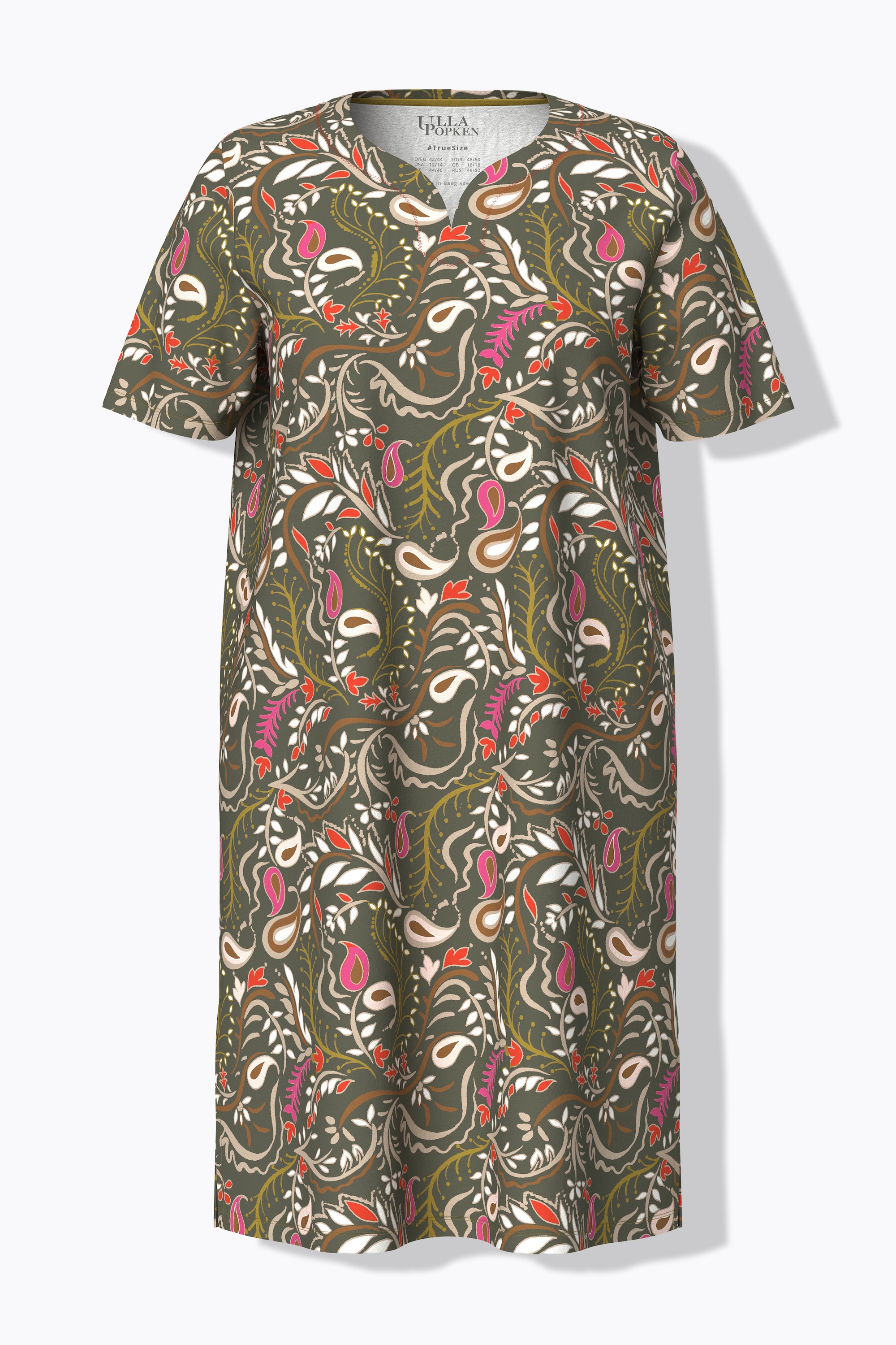 Ulla Popken Damen große Größen Bigshirts 2er Pack Paisley V Ausschnitt