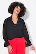 Bluse, wrap-look, chiffon, ærmeflæse