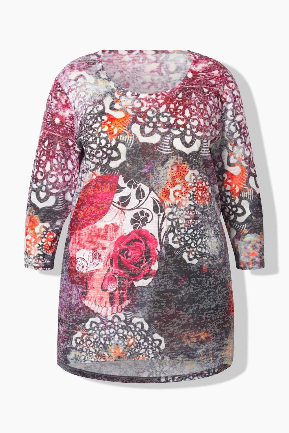 Stora storlekar T-shirt, Dam, svart, storlek: 42, Polyester/Viskos, Angel of Style