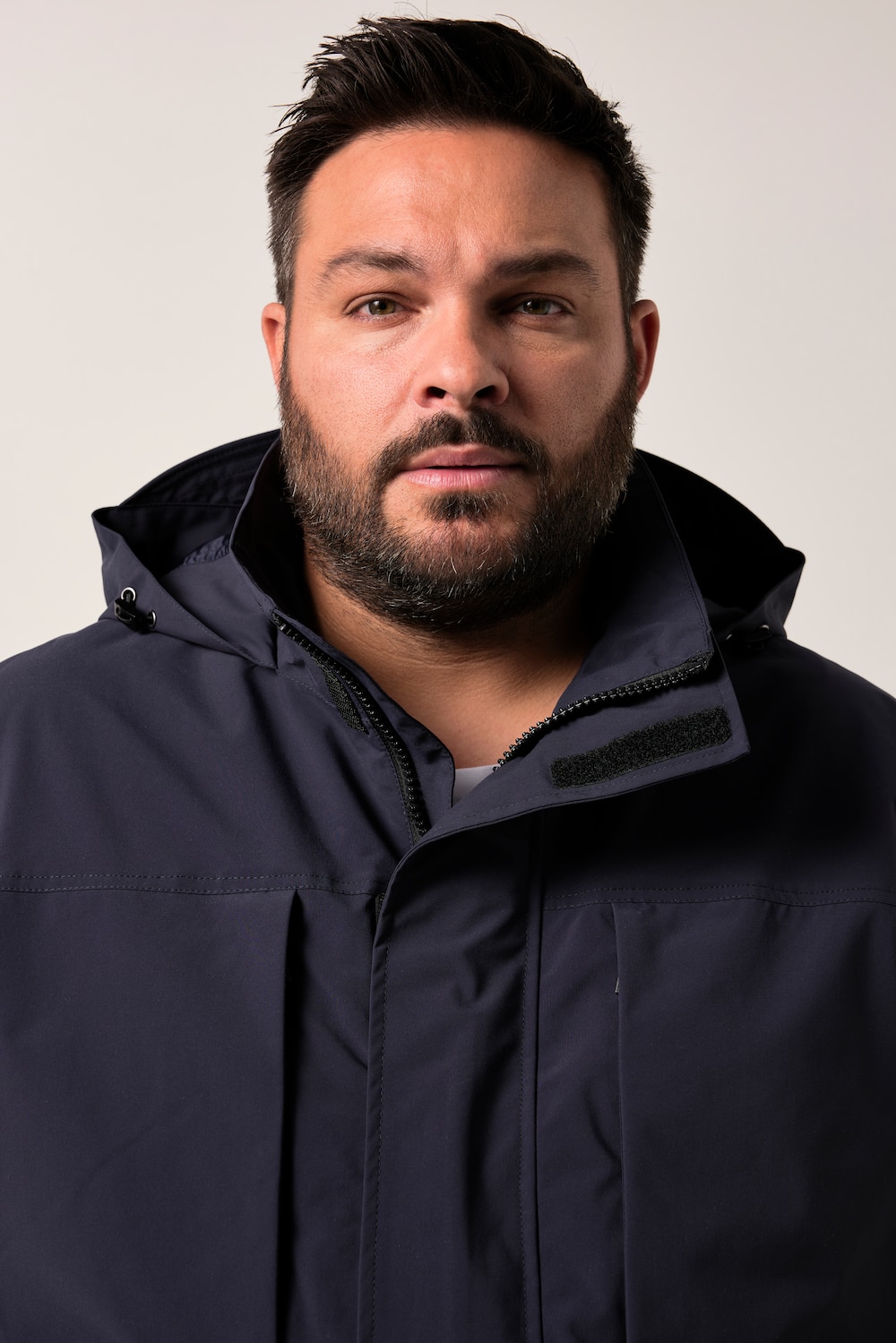 Stora storlekar Regnjacka, Her, blå, storlek: 5XL, Polyester, Men Plus